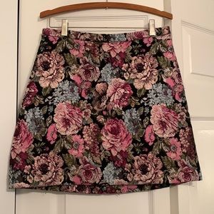 Pink Flowers Mini Skirt